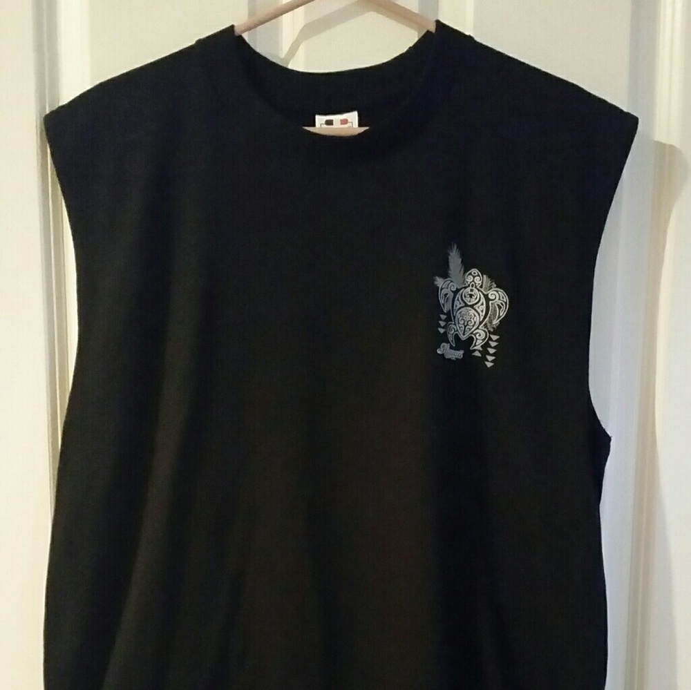 Brand new mens black hawaiian muscle shirt